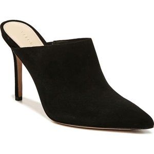 $450 Veronica Beard Lisa Pointed Toe Mule SLIDE BLACK STILETTO SUEDE 10 (DA20)